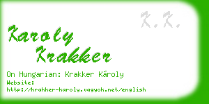 karoly krakker business card
